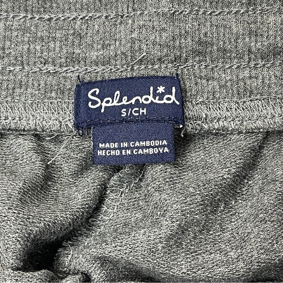 SPLENDID loungewear sweatpants gray with leopard animal print stripe, size S - Picture 2 of 14